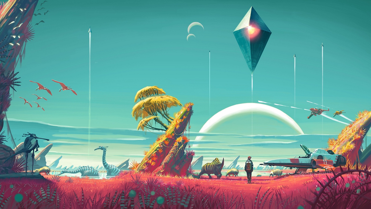 Stylized casual game world scene